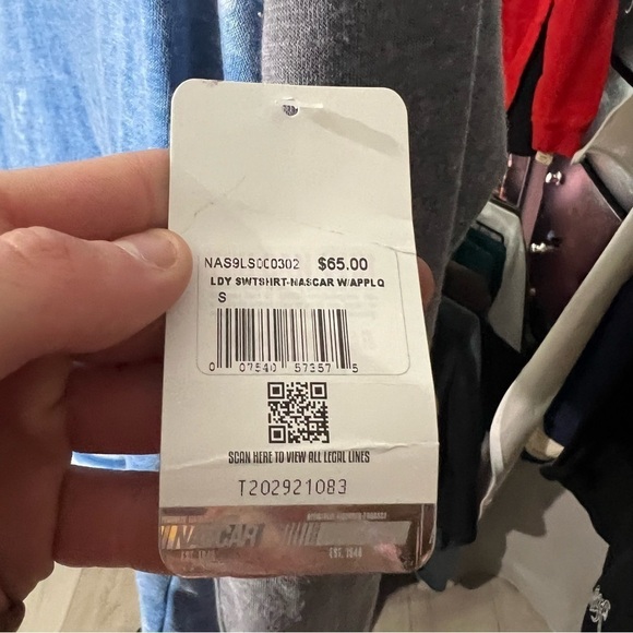 NASCAR Logo Graphic Fleece Blue Long Sleeve Sweatshirt Men’s Size Small NWT - Picture 6 of 6